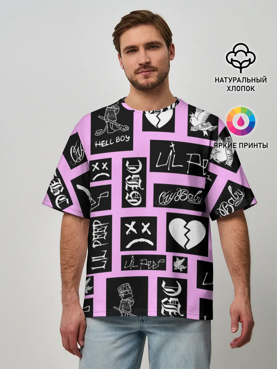 Мужская футболка оверсайз / LIL PEEP