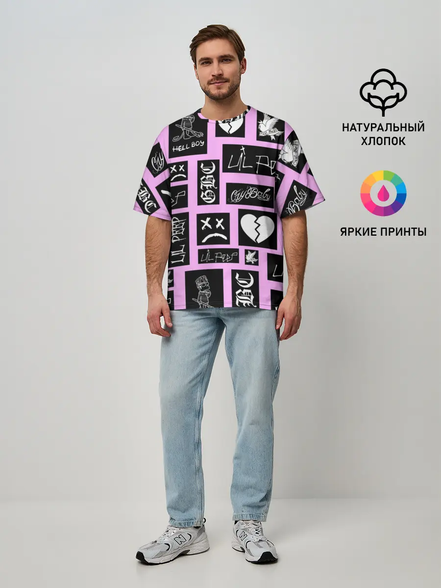 Мужская футболка оверсайз / LIL PEEP