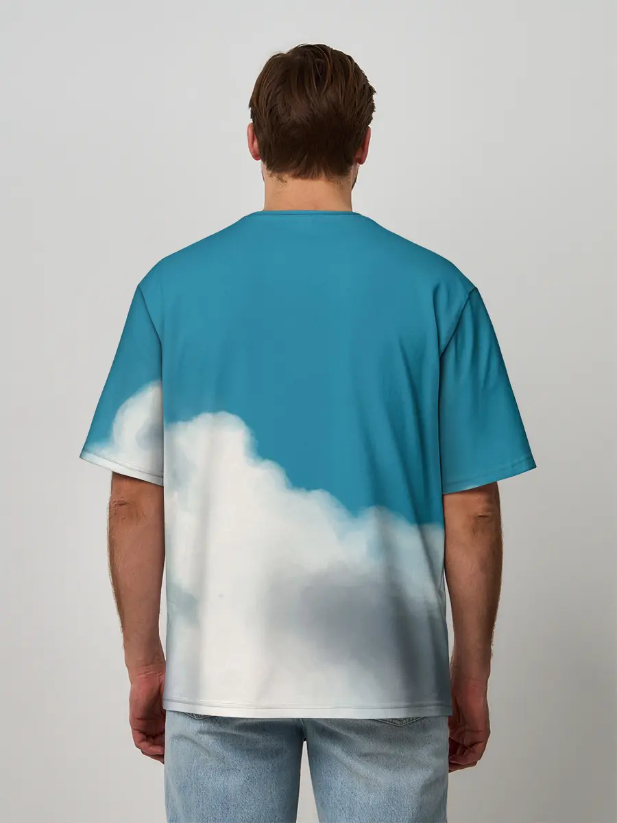 Мужская футболка оверсайз / Ходячий замок в облаках