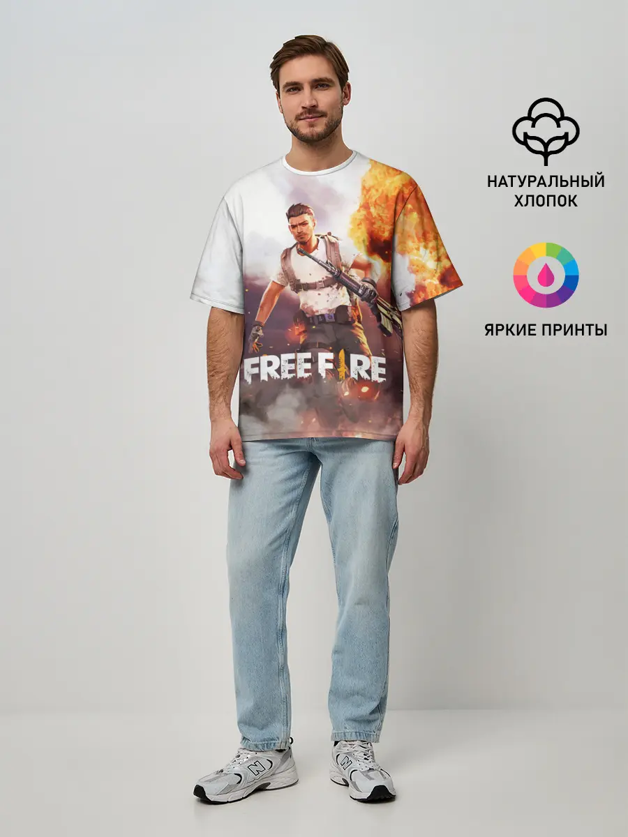 Мужская футболка оверсайз / FREE FIRE