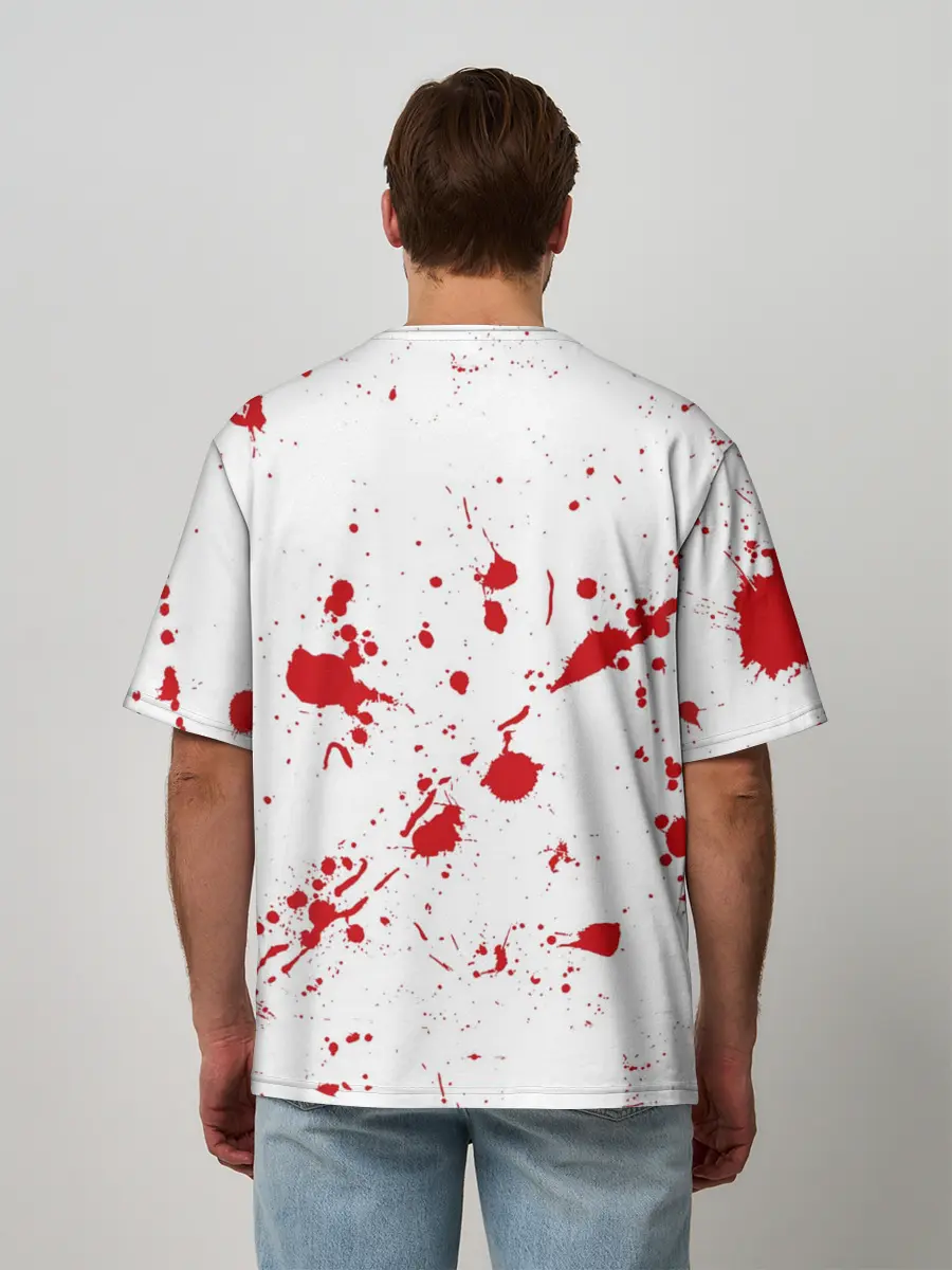 Мужская футболка оверсайз / Dexter logo Декстер брызги крови