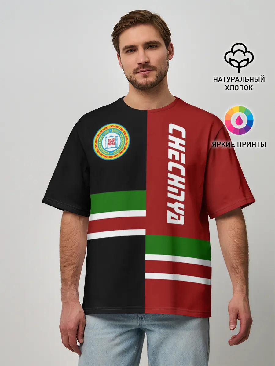 Мужская футболка оверсайз / CHECHNYA