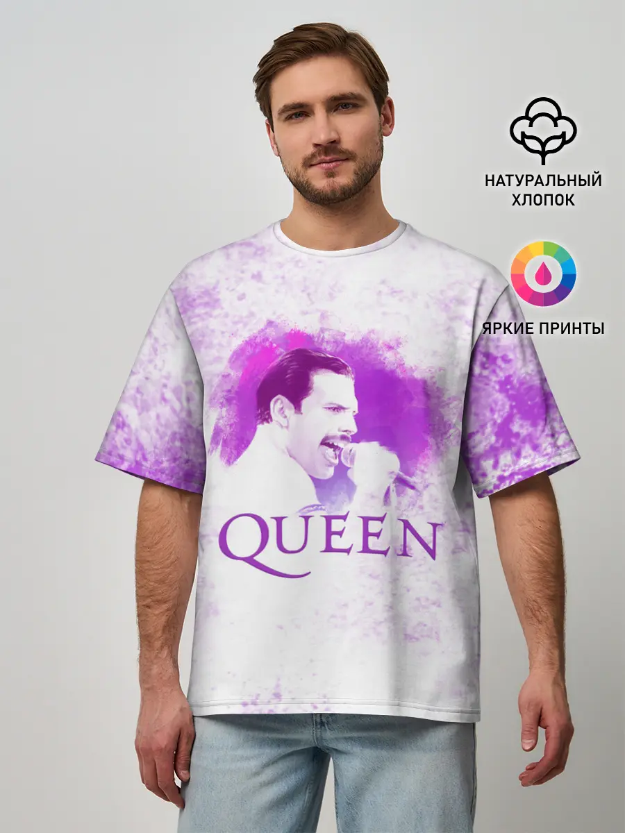 Мужская футболка оверсайз / Freddie Mercury | Queen