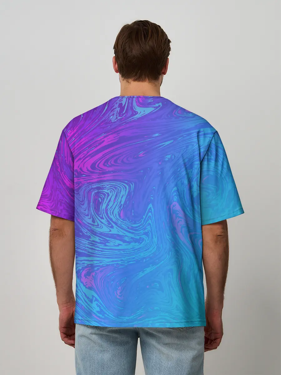 Мужская футболка оверсайз / BACKGROUND IN NEON