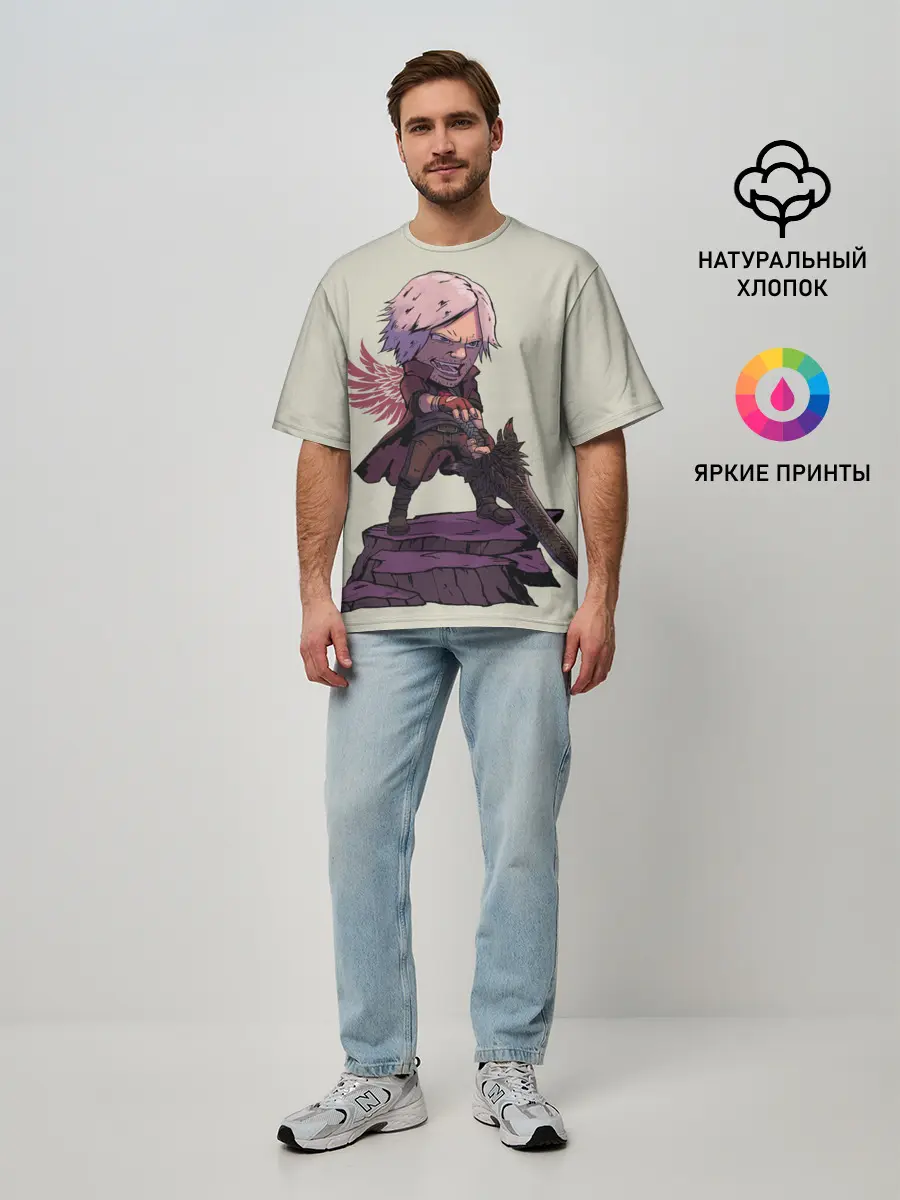 Мужская футболка оверсайз / Dante Big head