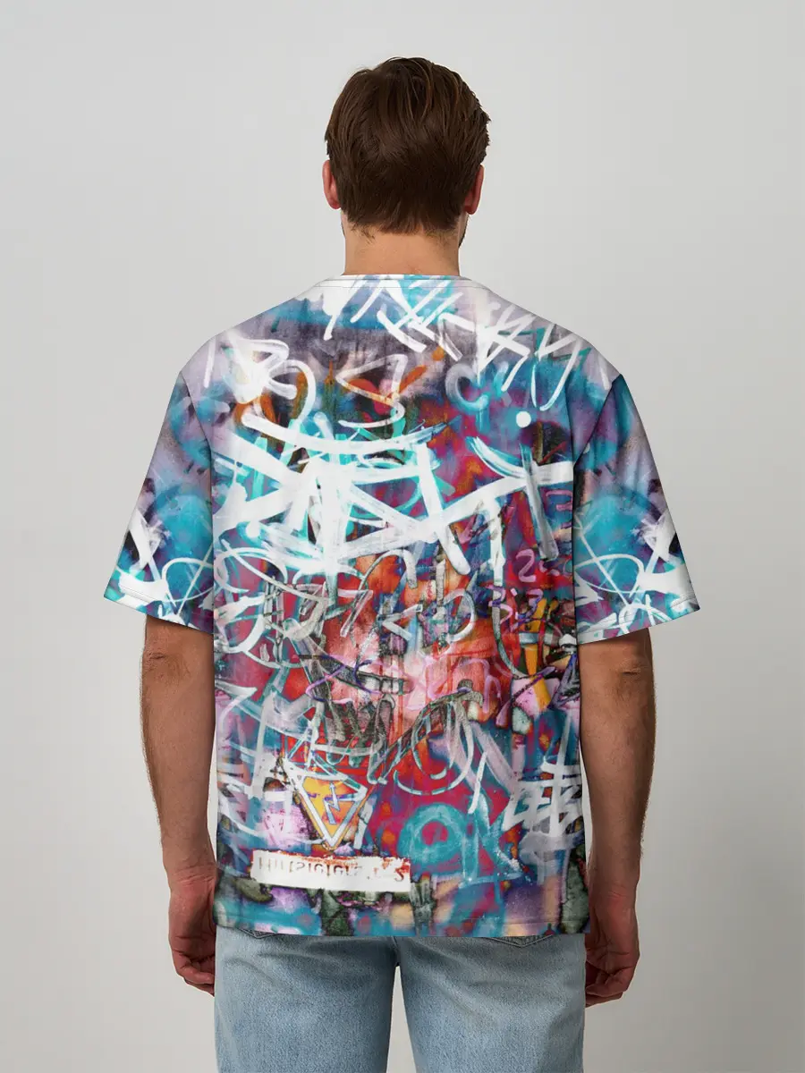 Мужская футболка оверсайз / Wall graffiti