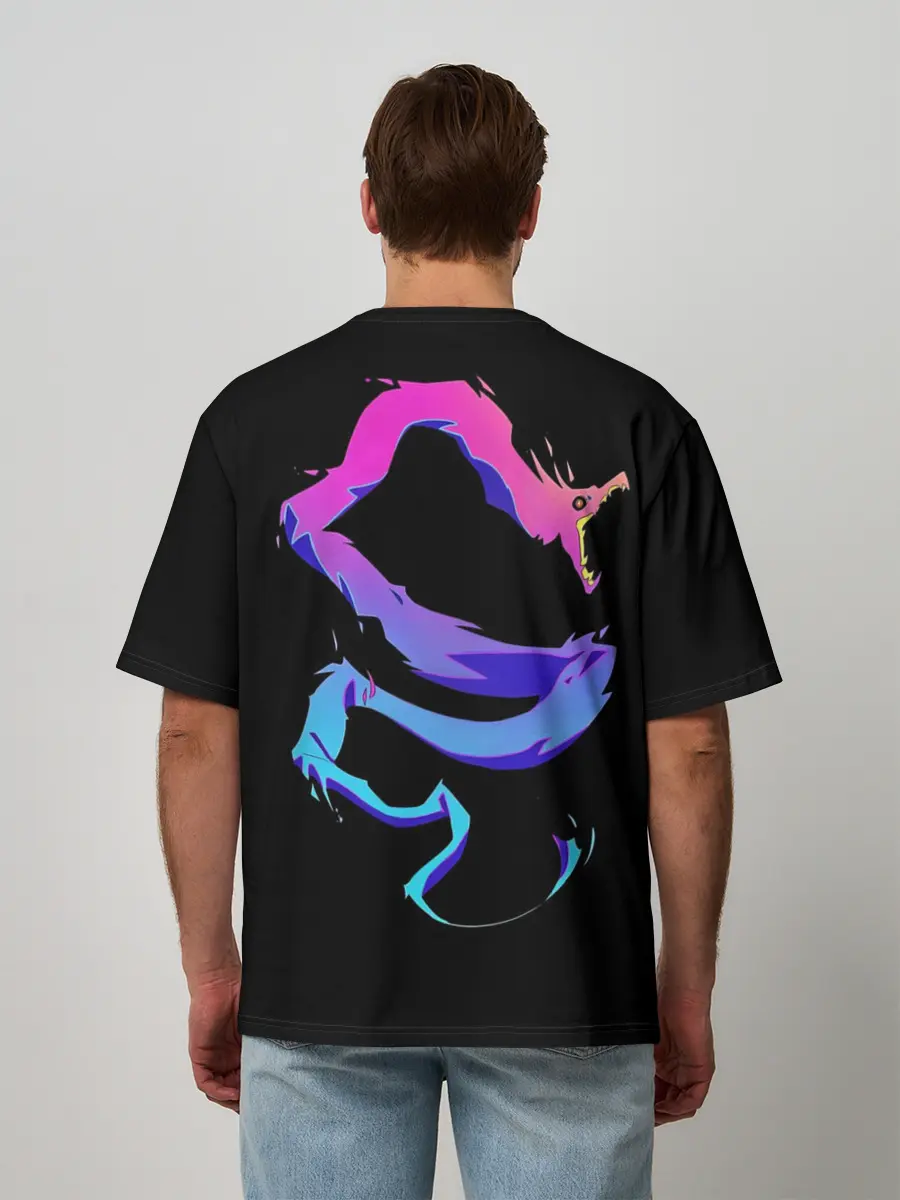 Мужская футболка оверсайз / Лио и Дракон