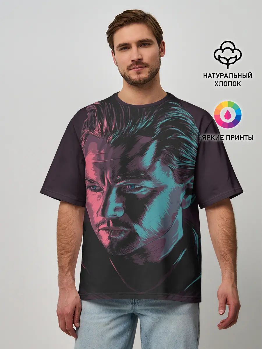 Мужская футболка оверсайз / Ди Каприо
