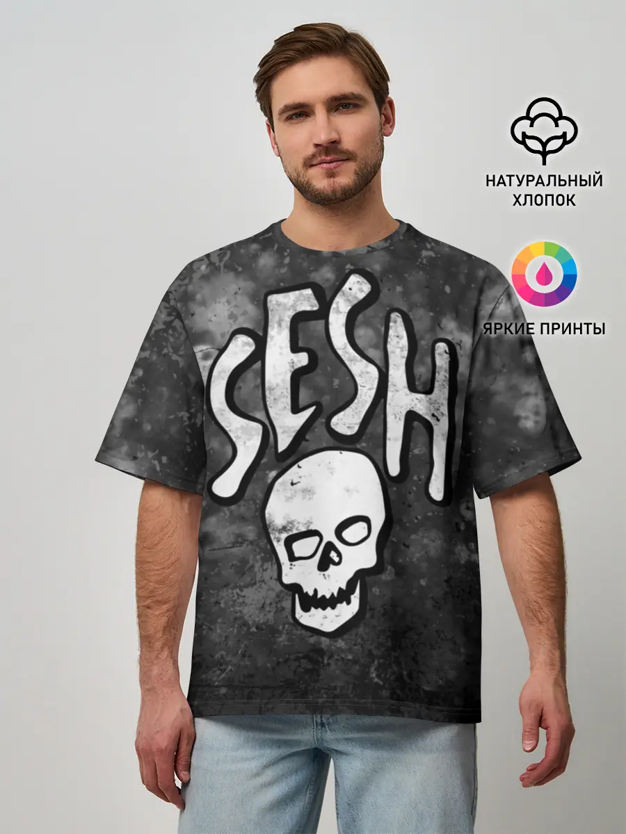Мужская футболка оверсайз / SESH Team