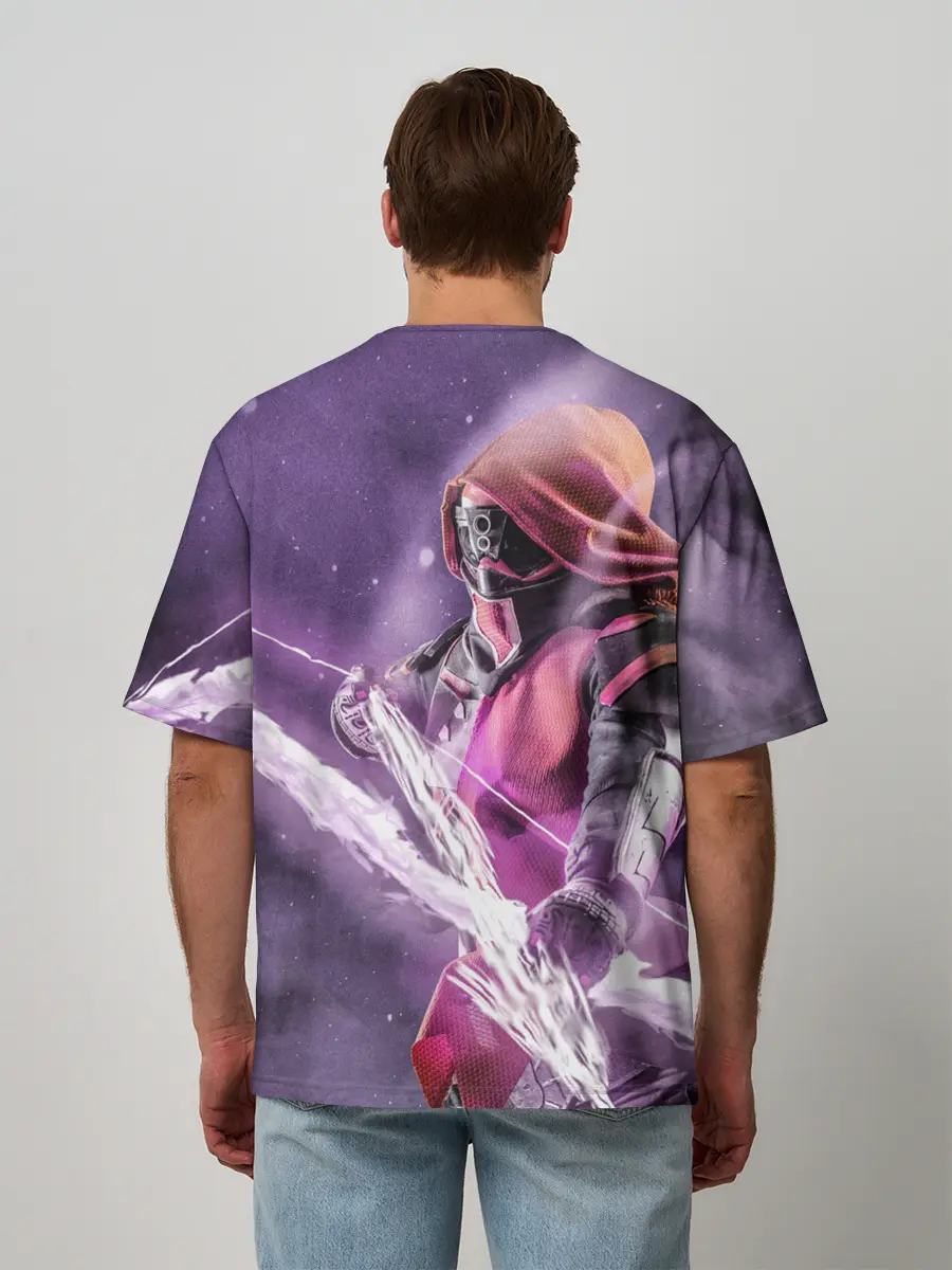 Мужская футболка оверсайз / DESTINY 2 HUNTER LOGO