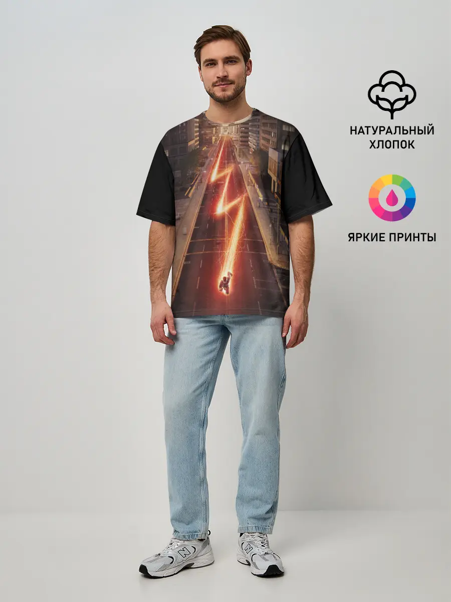 Мужская футболка оверсайз / The Flash