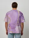 Мужская футболка оверсайз / Сиреневые разводы краски