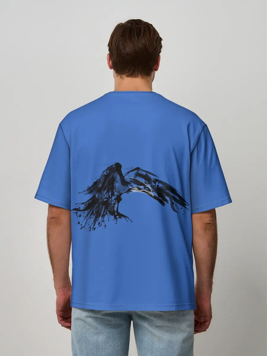 Мужская футболка оверсайз / Тень ворона