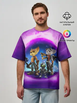 Мужская футболка оверсайз / Ratchet & Clank 2 Rift Apart