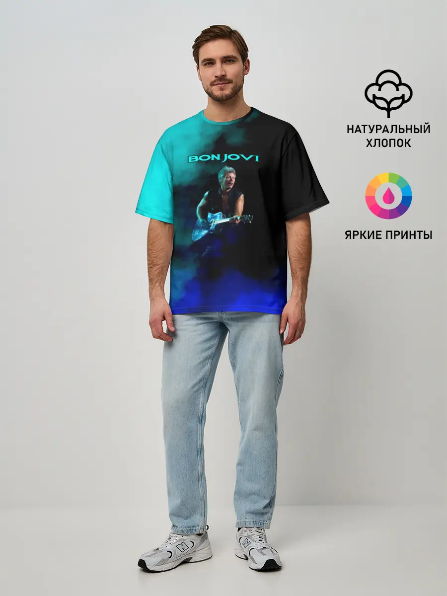 Мужская футболка оверсайз / Bon Jovi