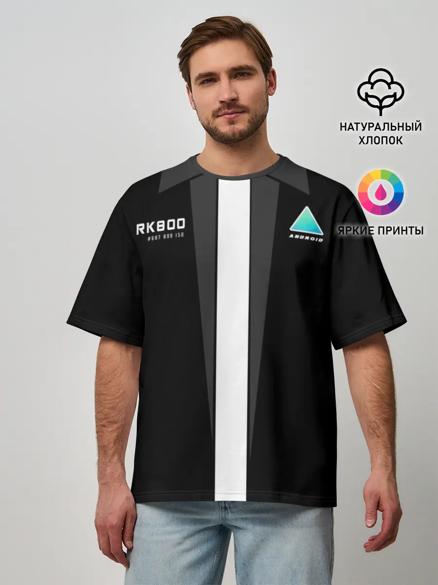 Мужская футболка оверсайз / RK800 без галстука