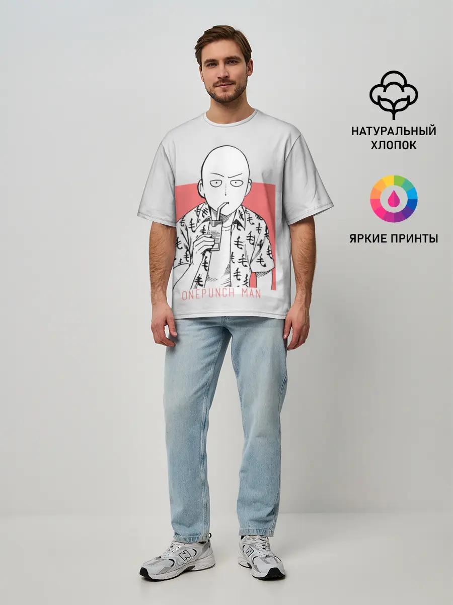 Мужская футболка оверсайз / Saitama