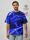Мужская футболка оверсайз / СИНИЕ МОЛНИИ