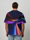 Мужская футболка оверсайз / Красочные светящиеся линии