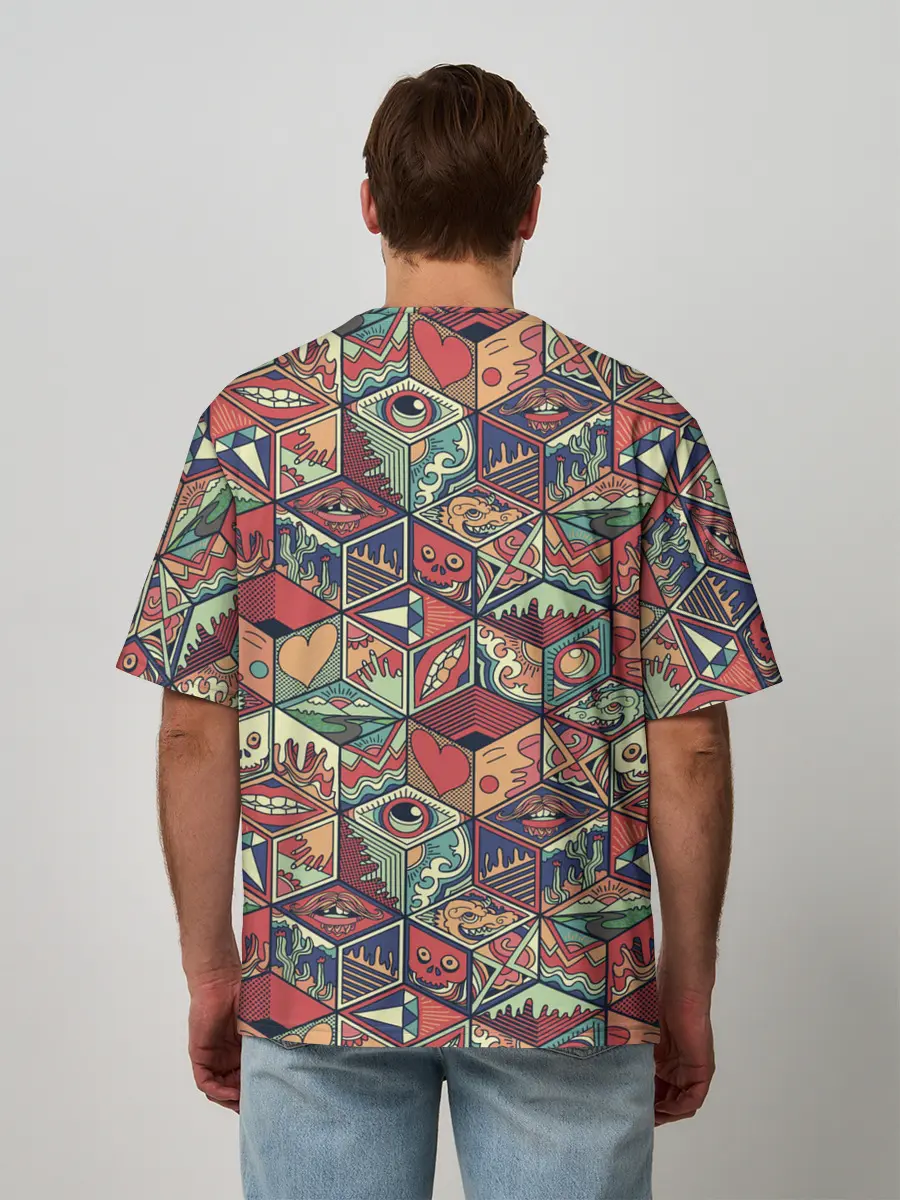 Мужская футболка оверсайз / Психоделика