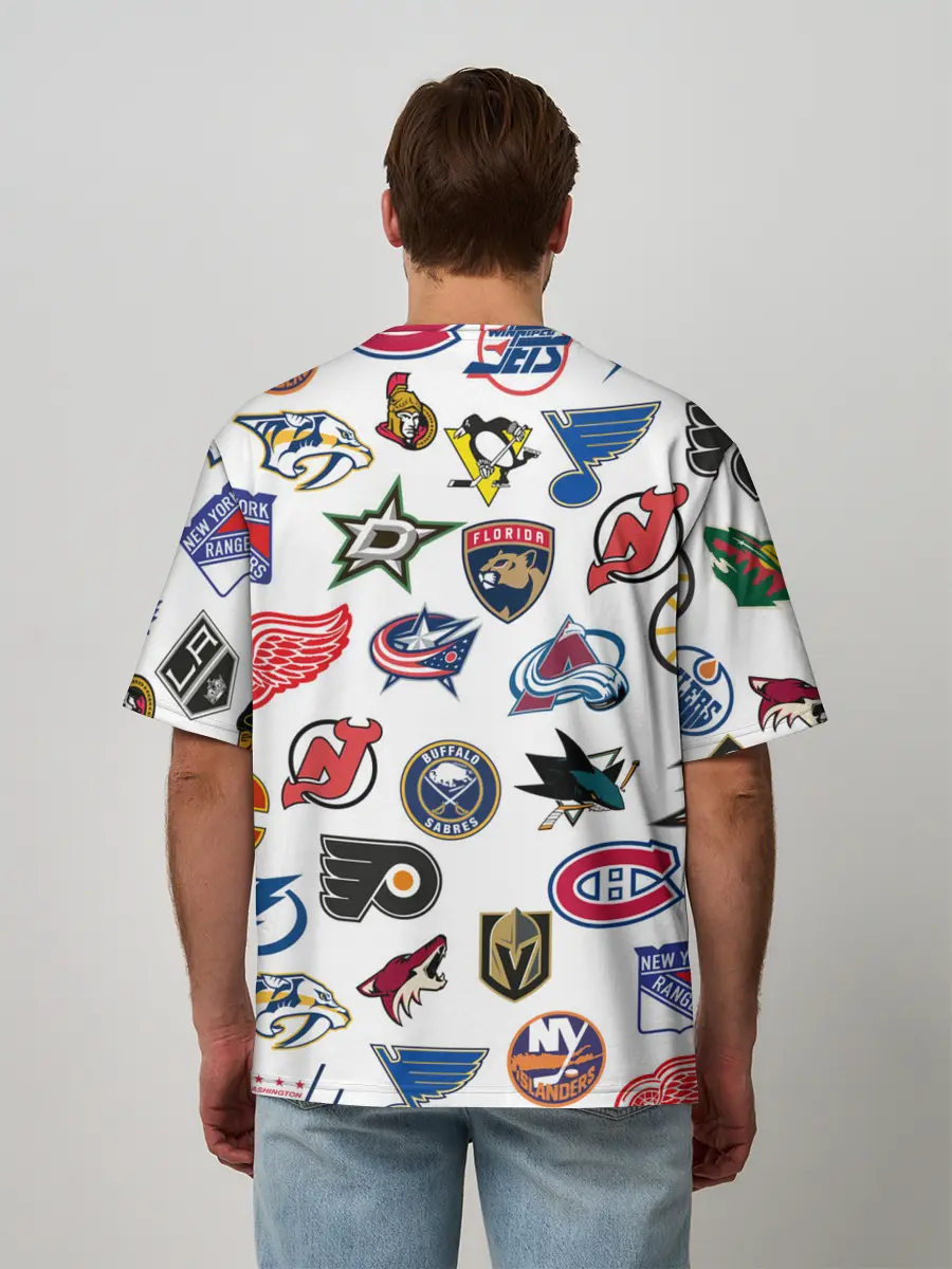 Мужская футболка оверсайз / NHL PATTERN