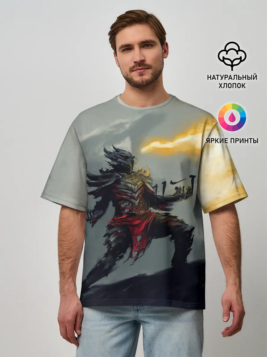 Мужская футболка оверсайз / Dragonborne is here