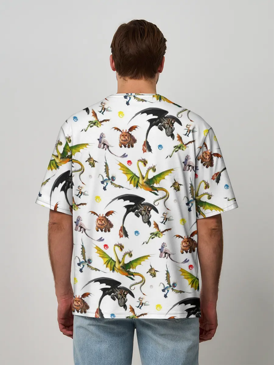 Мужская футболка оверсайз / Как приручить дракона