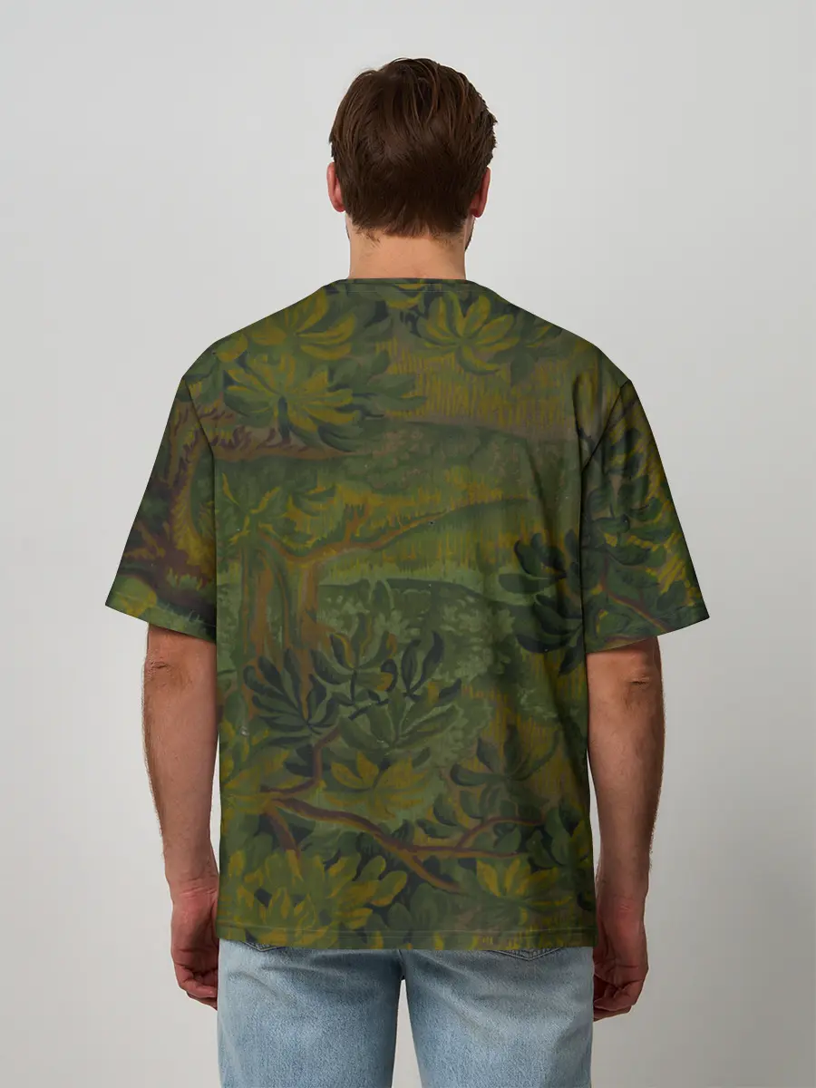 Мужская футболка оверсайз / Зеркальный лес