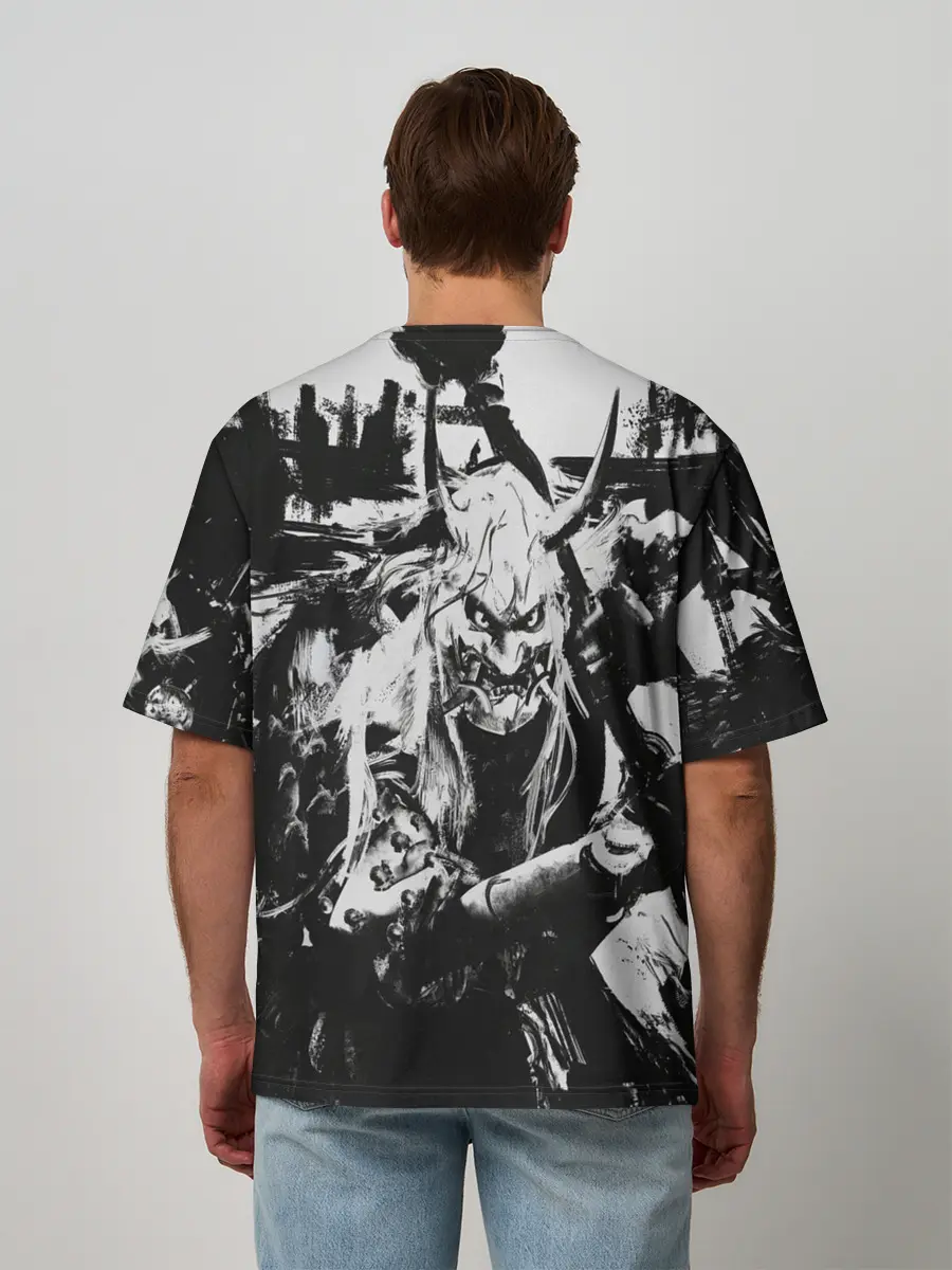 Мужская футболка оверсайз / Samurai | Ghost of Tsushima