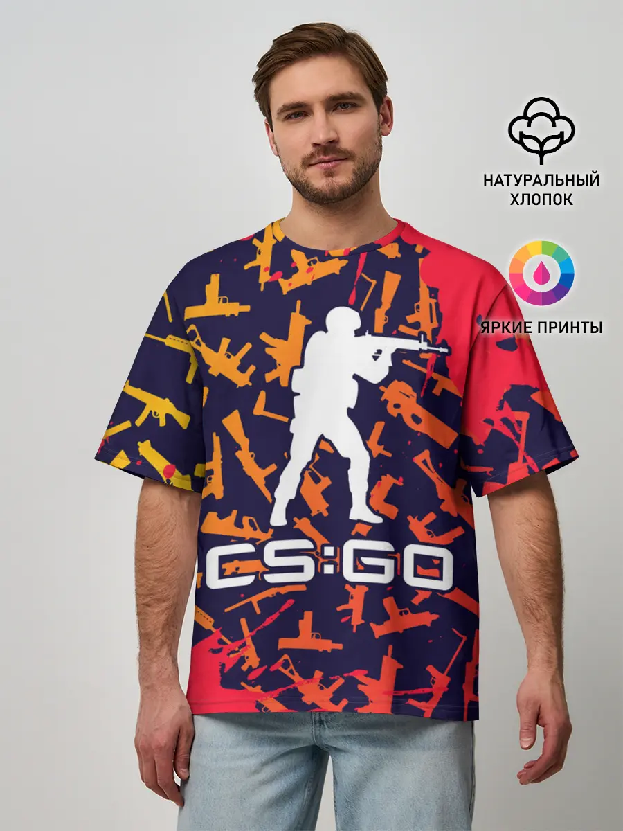 Мужская футболка оверсайз / CS GO | КС ГО
