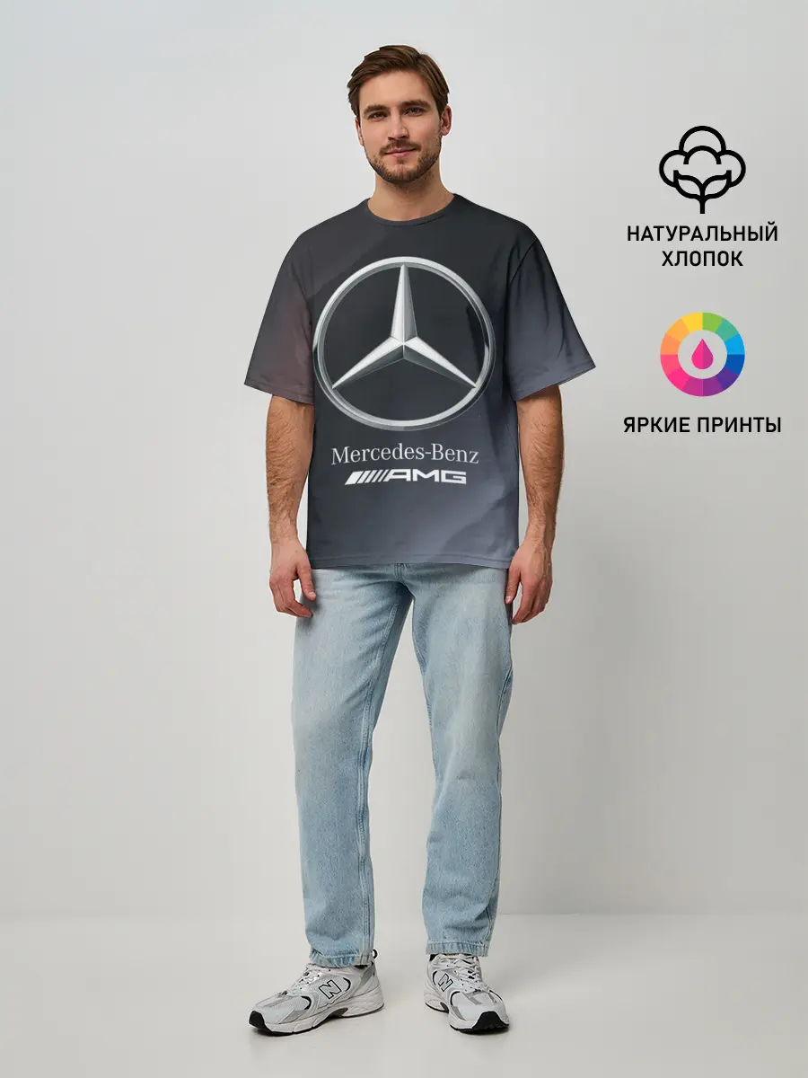 Мужская футболка оверсайз / MERCEDES / МЕРСЕДЕС