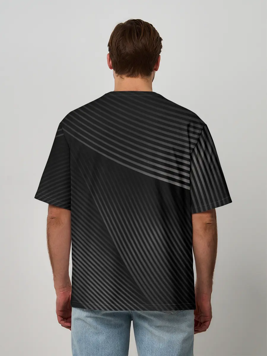 Мужская футболка оверсайз / МЕТАЛЛИЧЕСКИЕ ПОЛОСЫ / METAL STRIPS