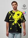 Мужская футболка оверсайз / Хвост Феи желтые брызги