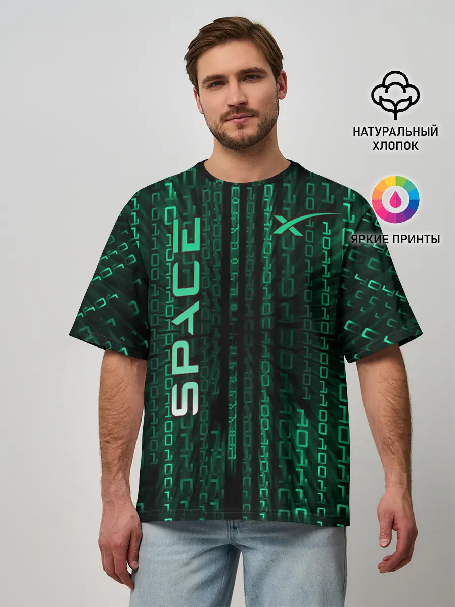 Мужская футболка оверсайз / SpaceX
