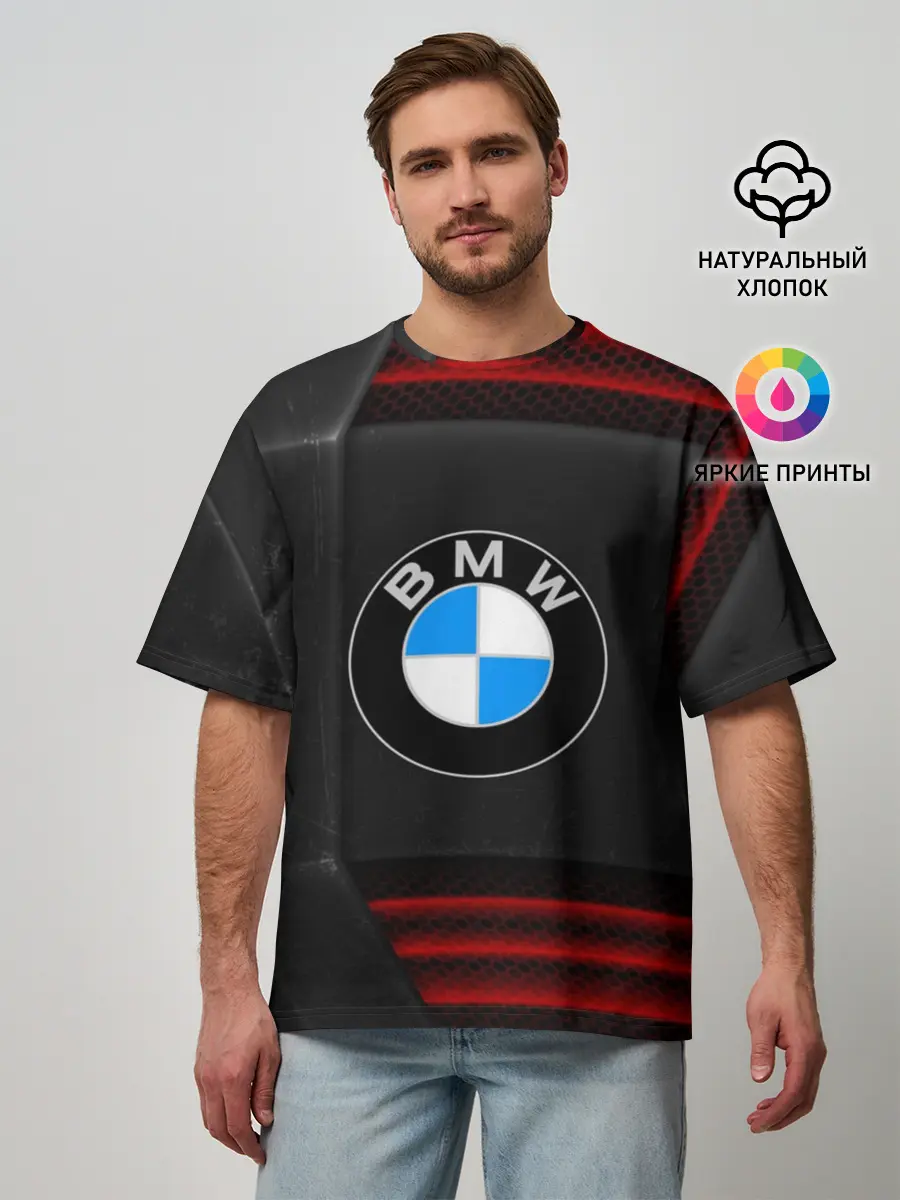 Мужская футболка оверсайз / bmw auto sport