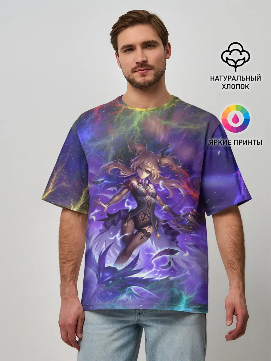 Мужская футболка оверсайз / Ифрит | Геншин Импакт