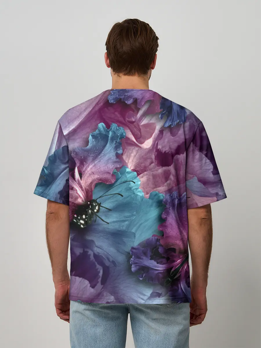 Мужская футболка оверсайз / Цветы