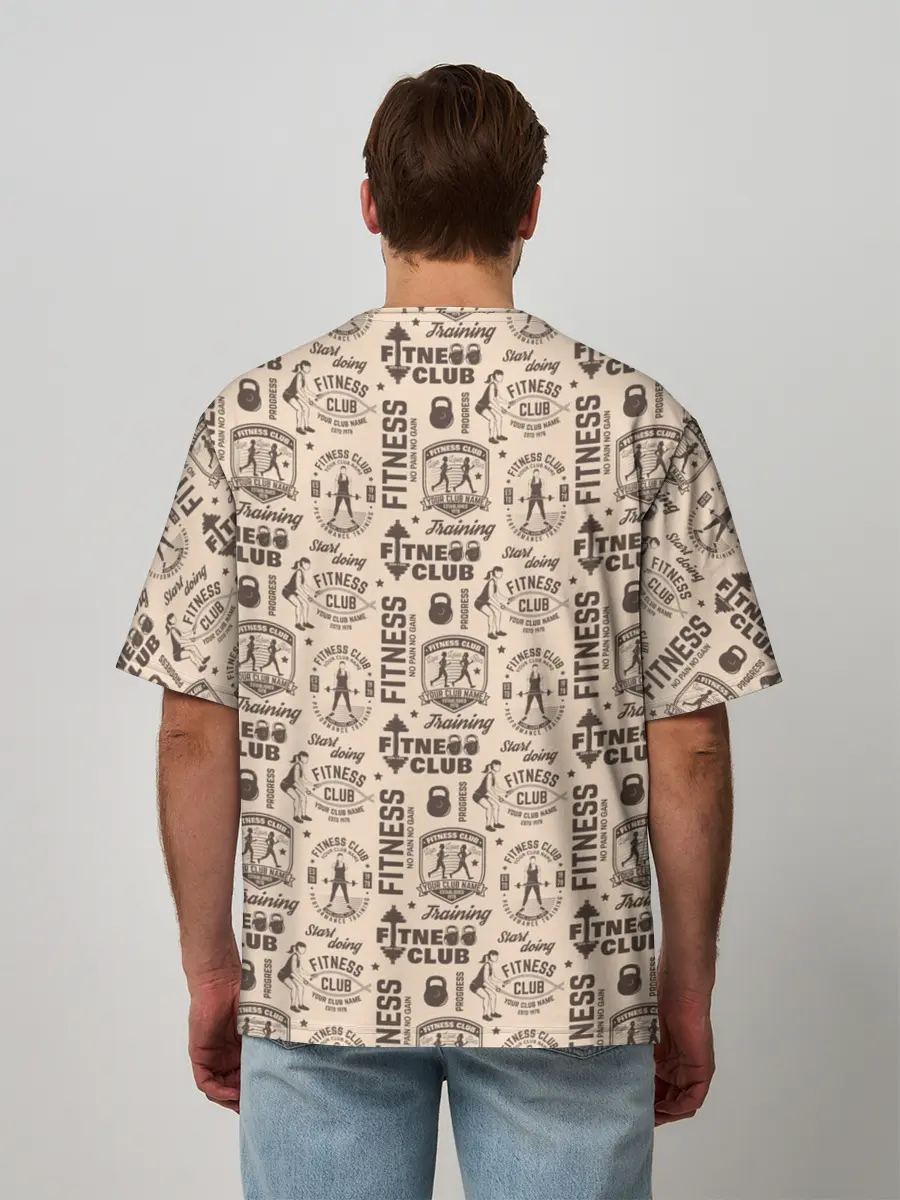 Мужская футболка оверсайз / Fitness