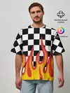 Мужская футболка оверсайз / ОГОНЬ / УЗОР / PATTERN