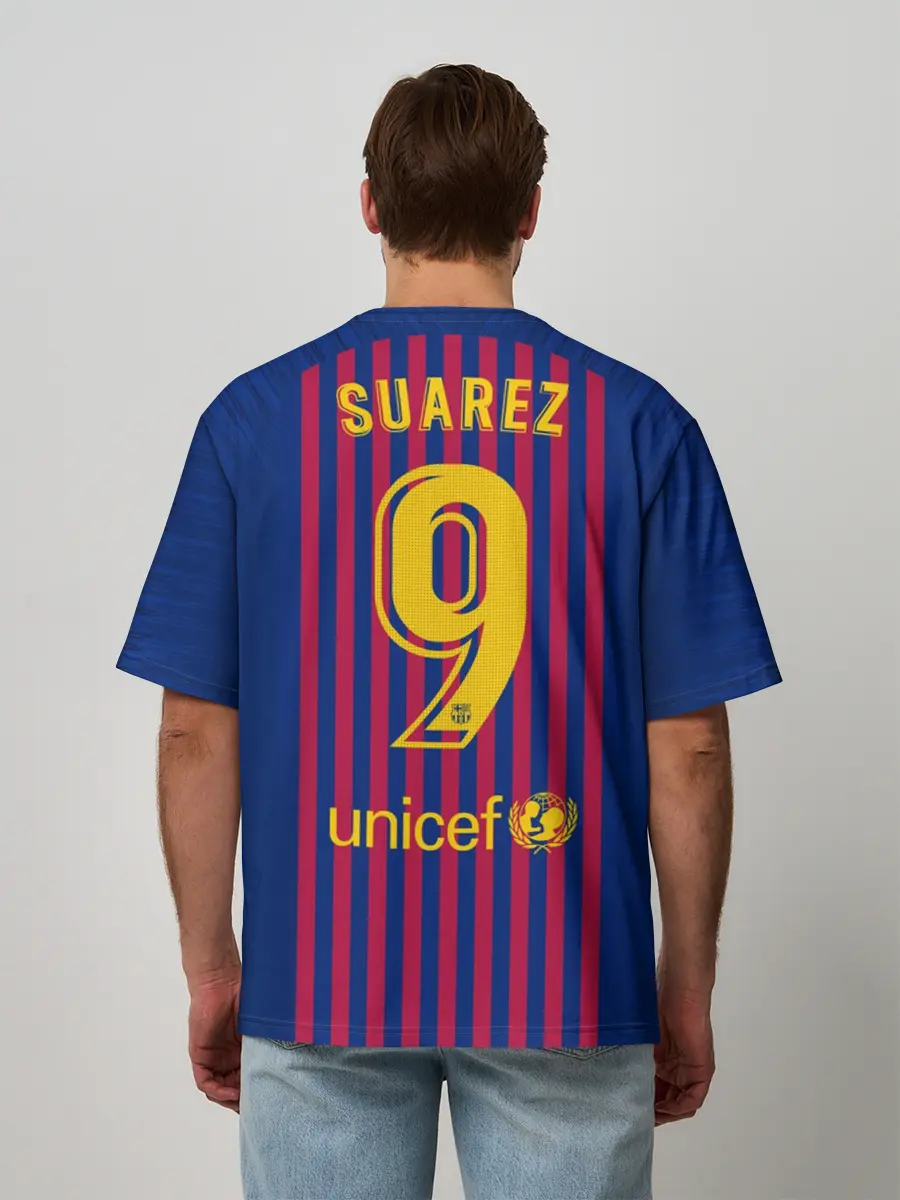 Мужская футболка оверсайз / Suarez home 18-19