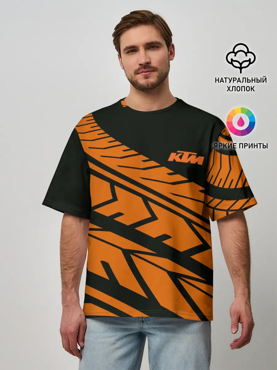 Мужская футболка оверсайз / ORANGE KTM | КТМ