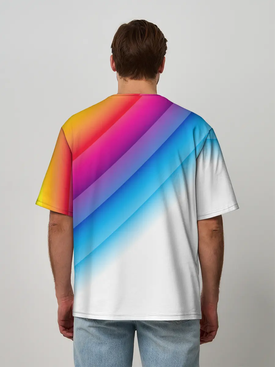 Мужская футболка оверсайз / РАДУЖНЫЕ ПОЛОСЫ | RAINBOW