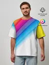 Мужская футболка оверсайз / РАДУЖНЫЕ ПОЛОСЫ | RAINBOW