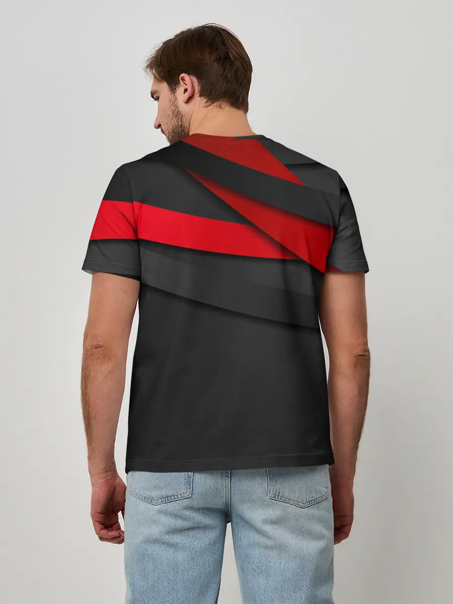 Мужская базовая футболка / Красные полосы