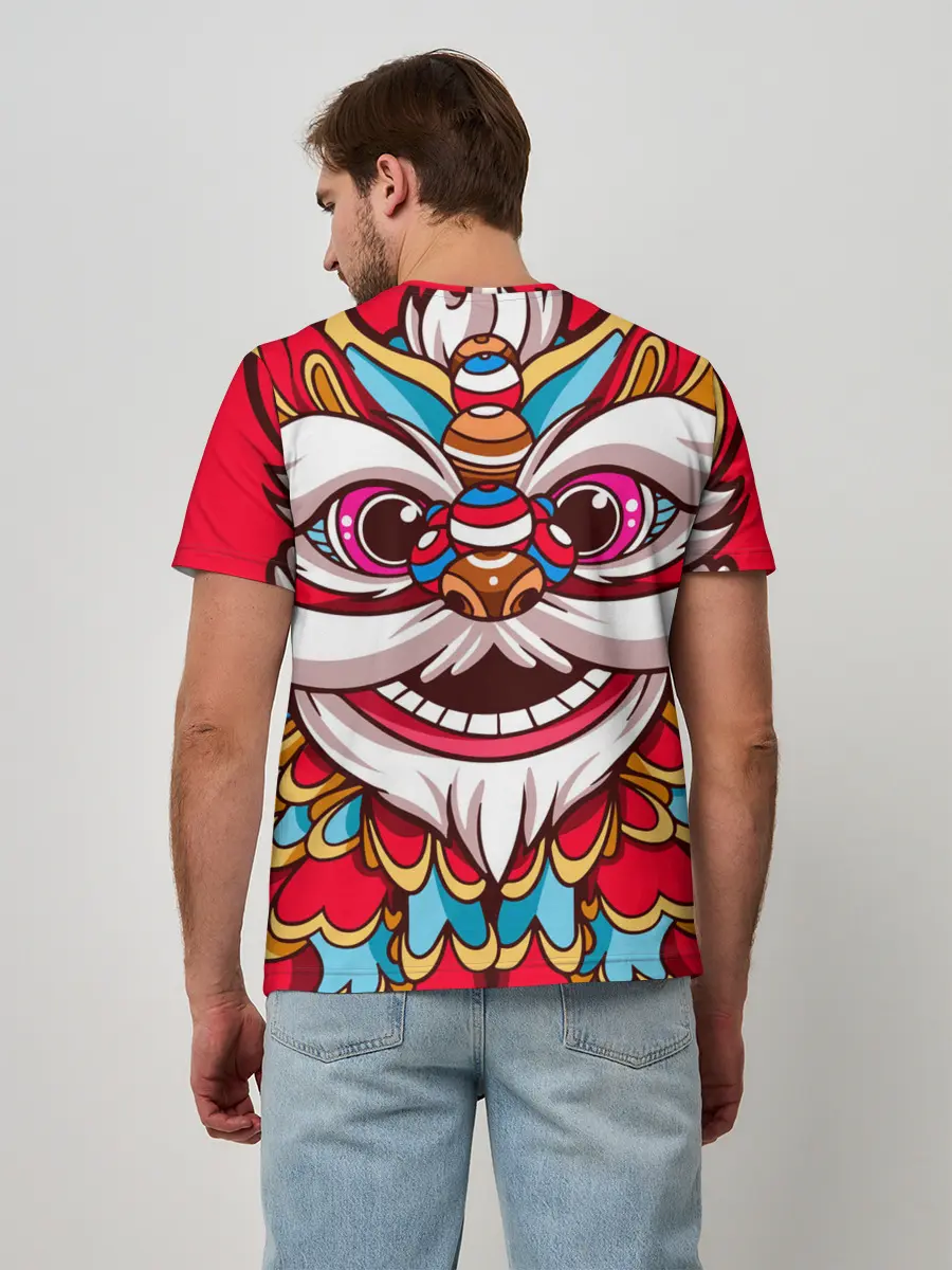 Мужская базовая футболка / Морда Азиатского Льва