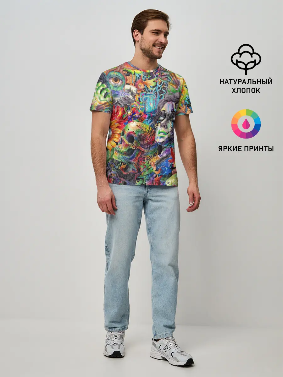 Мужская базовая футболка / Психоделическое искусство