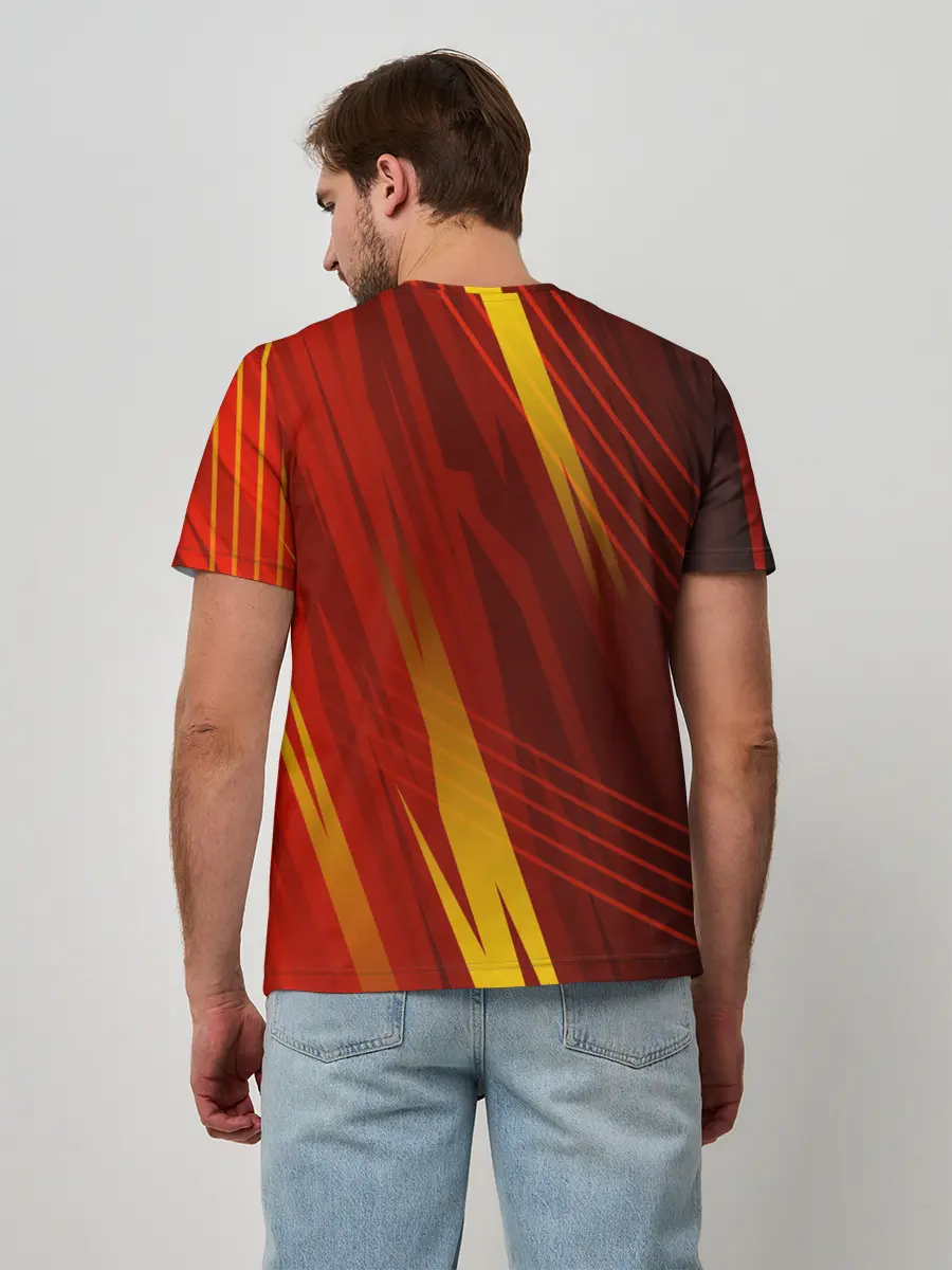 Мужская базовая футболка / Red sport style