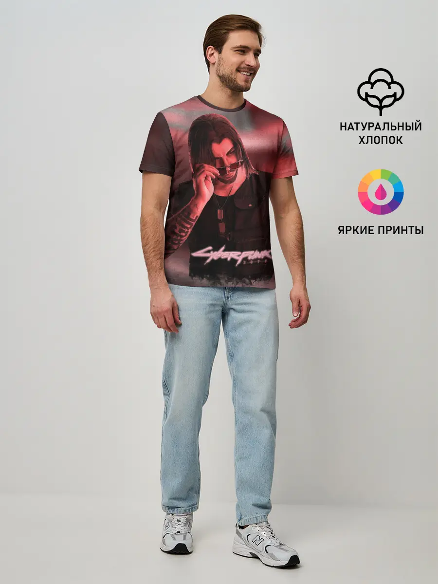 Мужская базовая футболка / Johnny Silverhand Cyberpunk