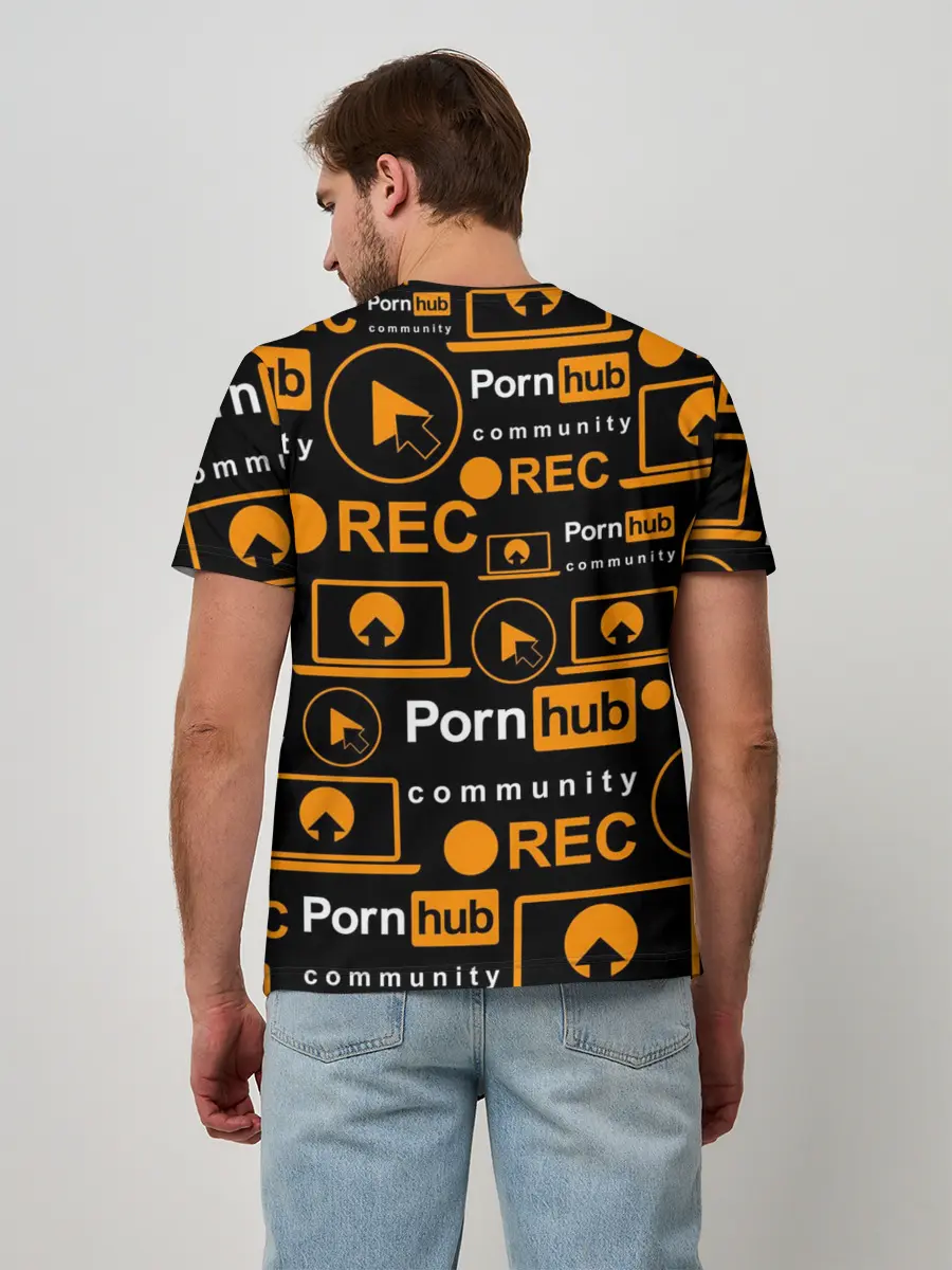Мужская базовая футболка / PORNHUB / ПОРНХАБ / УЗОР