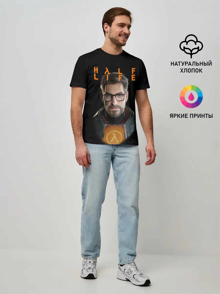 Мужская базовая футболка / HALF-LIFE | FREEMAN | ФРИМАН